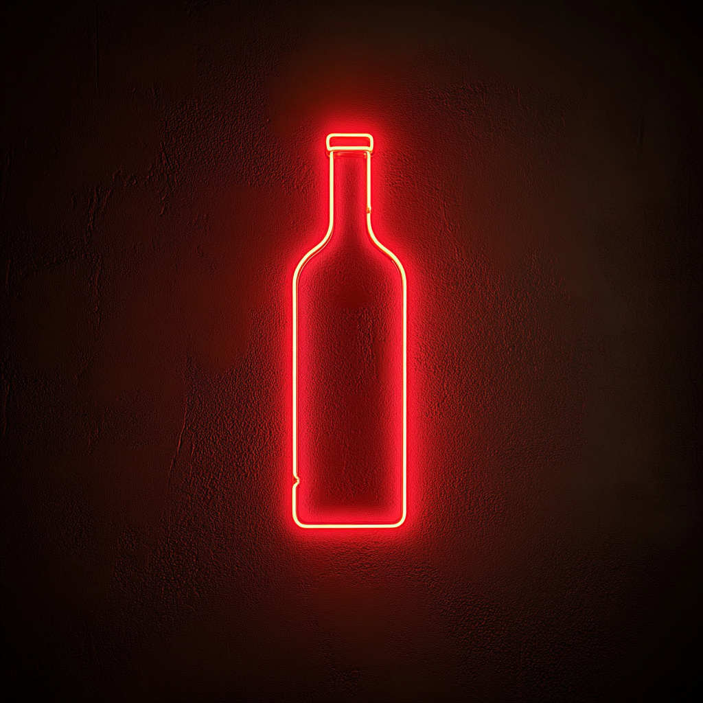 Bottle of Olive Oil - Red Neon Sign, 18 Inches