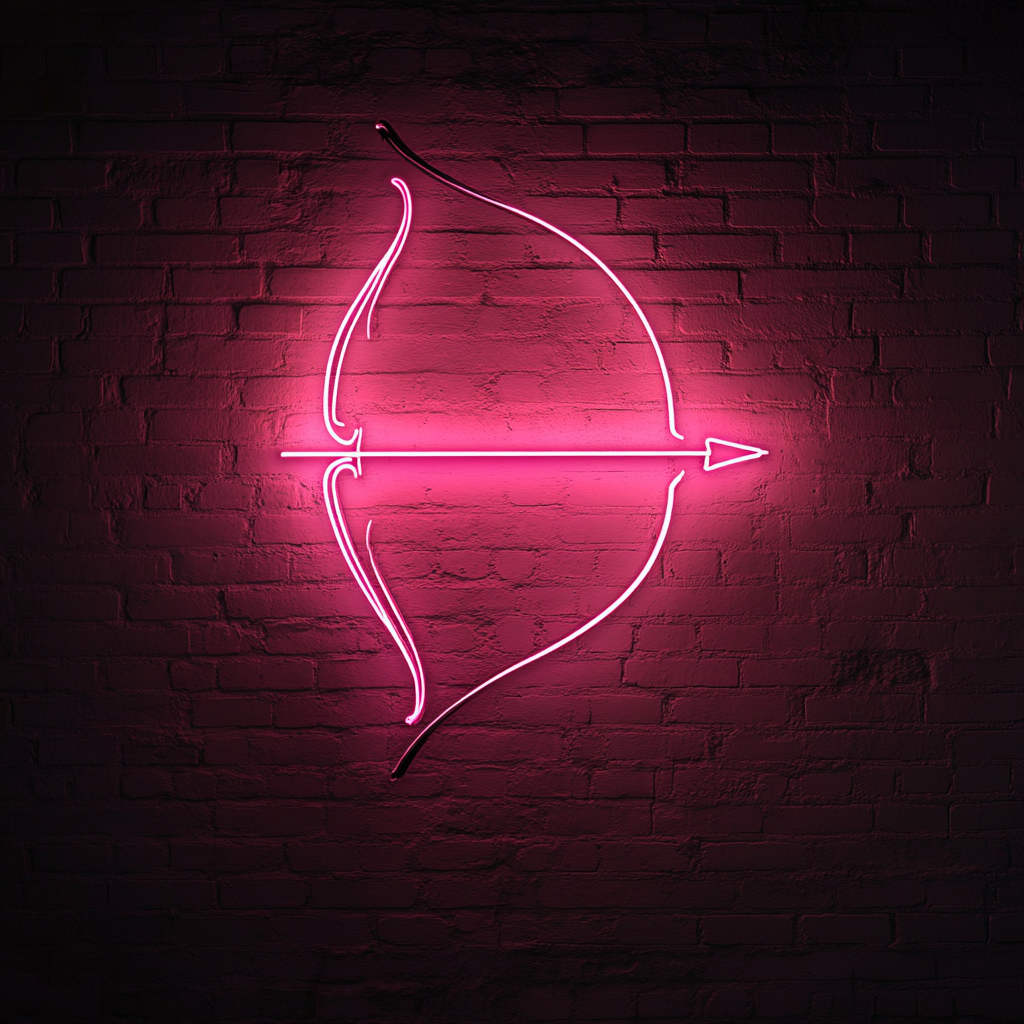 Bow and Arrow - Pink Neon Sign, 18 Inches