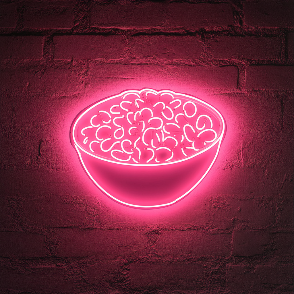 Bowl of Mixed Nuts - Pink Neon Sign, 24 Inches