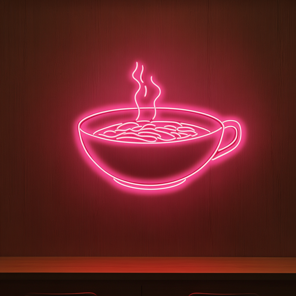 Bowl of Pho - Pink Neon Sign, 24 Inches