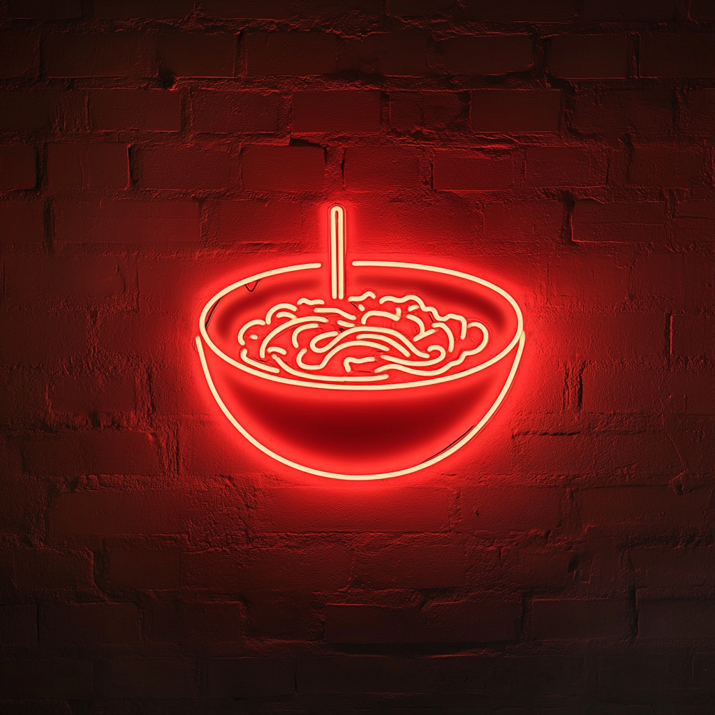 Bowl of Pho - Red Neon Sign, 24 Inches