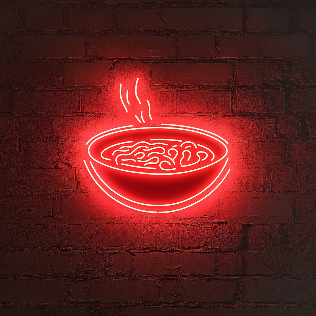 Bowl of Pho - Red Neon Sign, 24 Inches
