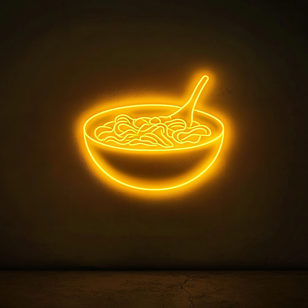 Bowl of Pho - Yellow Neon Sign, 18 Inches