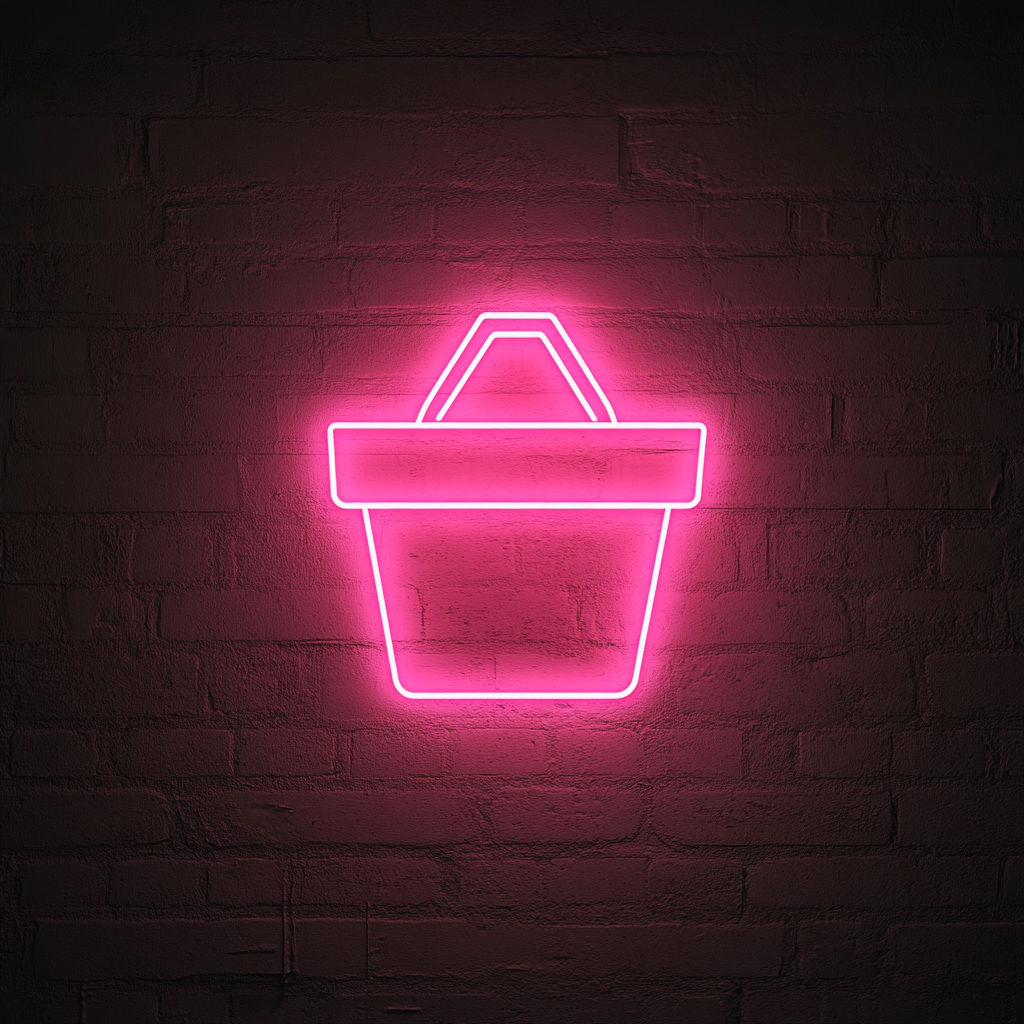 Box of Takeout Noodles - Pink Neon Sign, 18 Inches