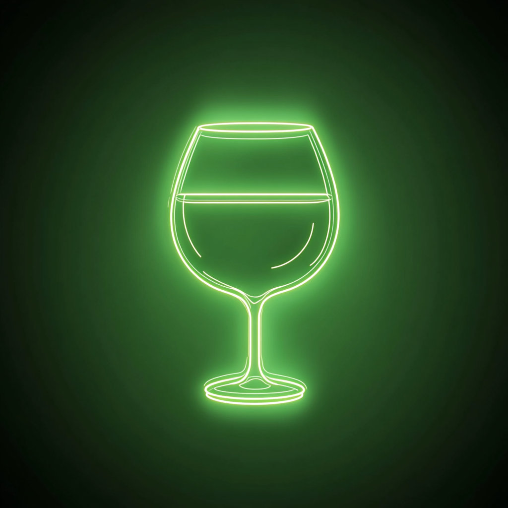 Brandy Glass - Green Neon Sign, 18 Inches