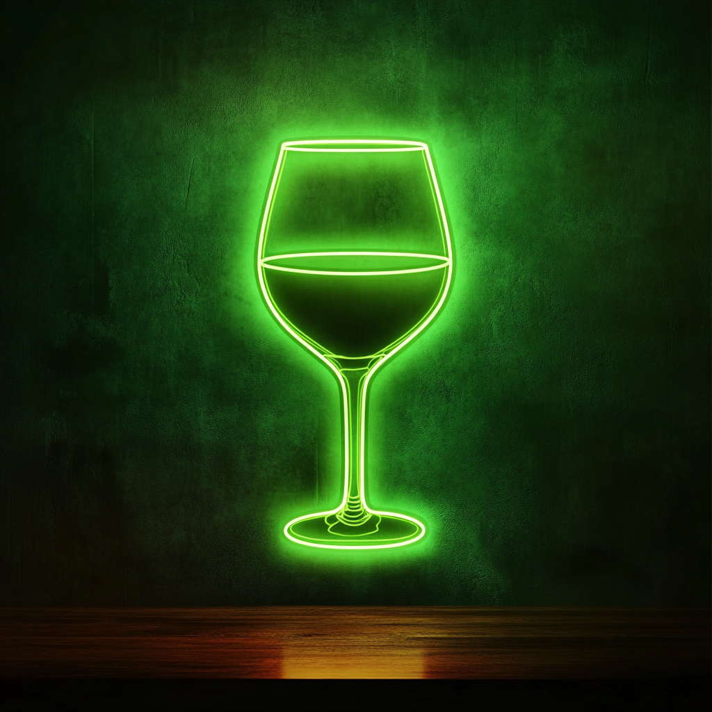 Brandy Glass - Green Neon Sign, 18 Inches