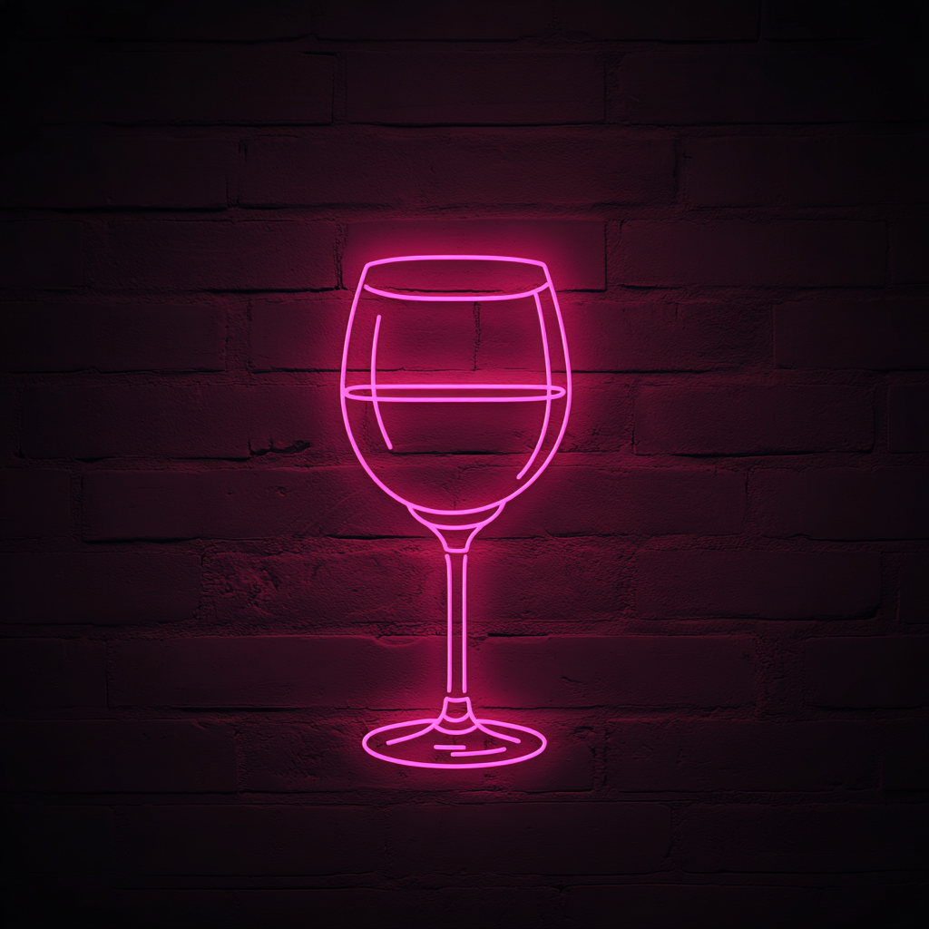 Brandy Glass - Pink Neon Sign, 18 Inches