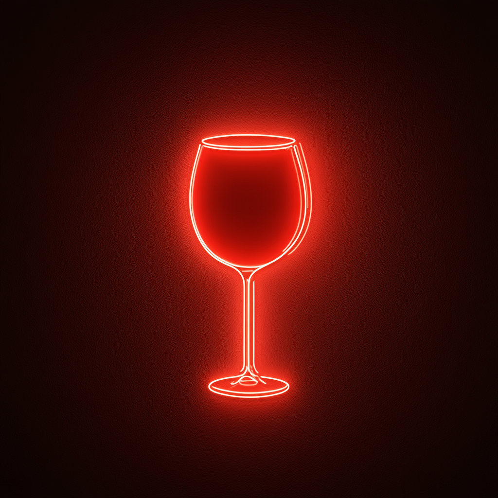 Brandy Glass - Red Neon Sign, 18 Inches