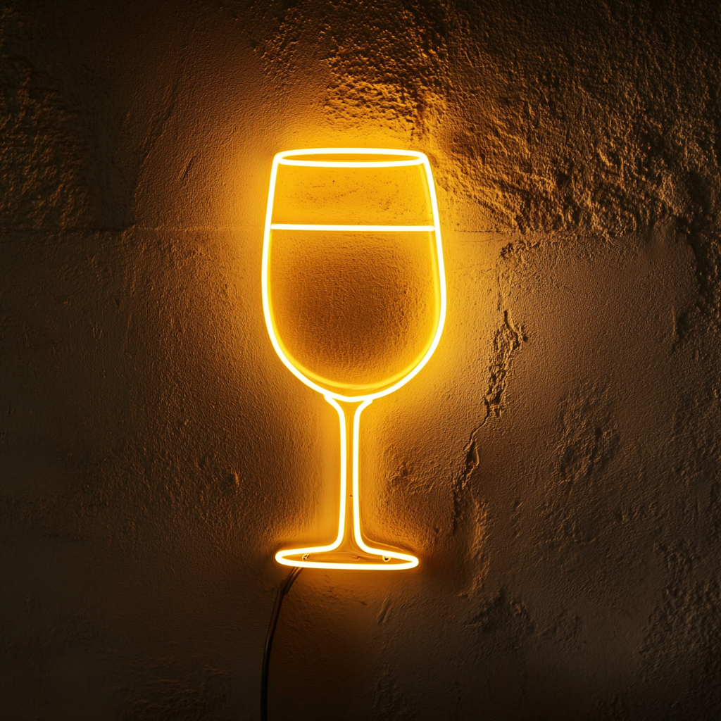 Brandy Glass - Yellow Neon Sign, 18 Inches