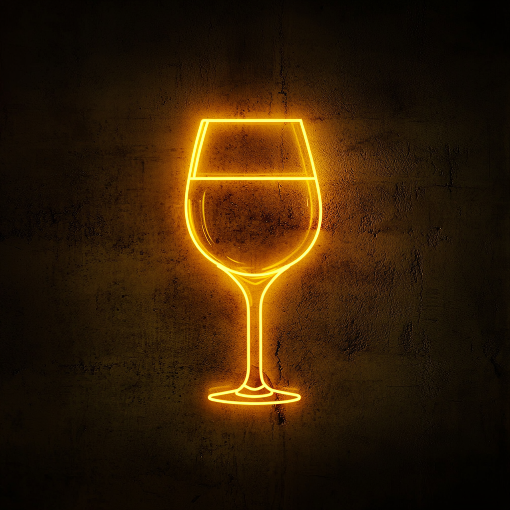 Brandy Glass - Yellow Neon Sign, 18 Inches