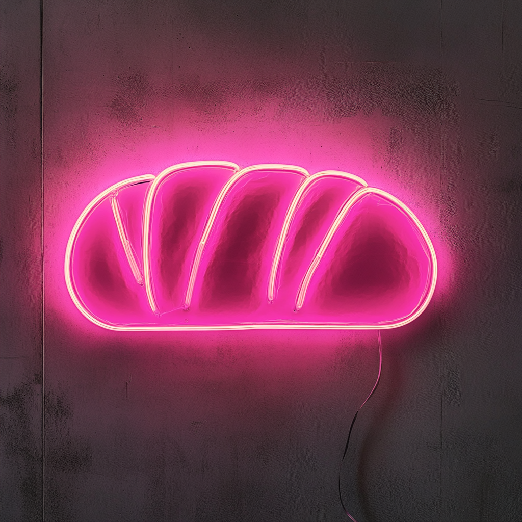 Bread Loaf - Pink Neon Sign, 18 Inches