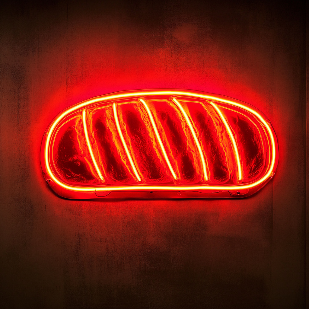 Bread Loaf - Red Neon Sign, 24 Inches