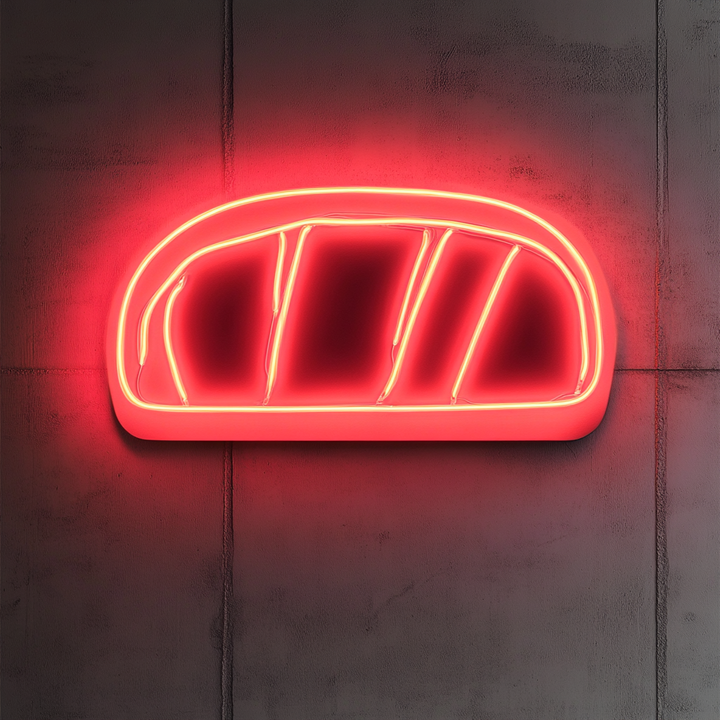 Bread Loaf - Red Neon Sign, 18 Inches