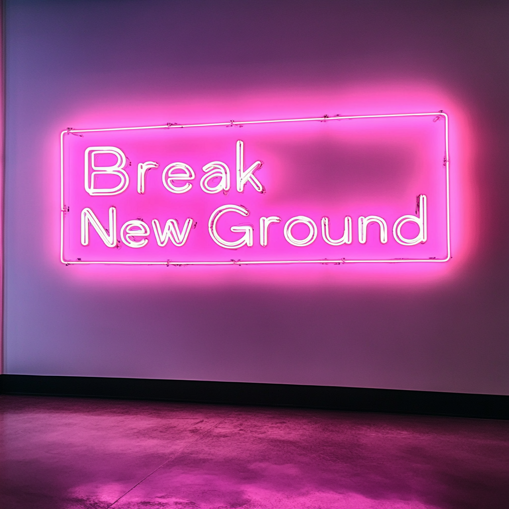 "Break New Ground" - Pink Neon Sign, 24 Inches