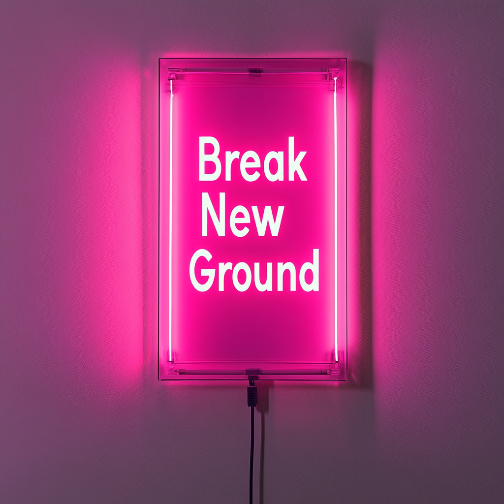 "Break New Ground" - Pink Neon Sign, 24 Inches
