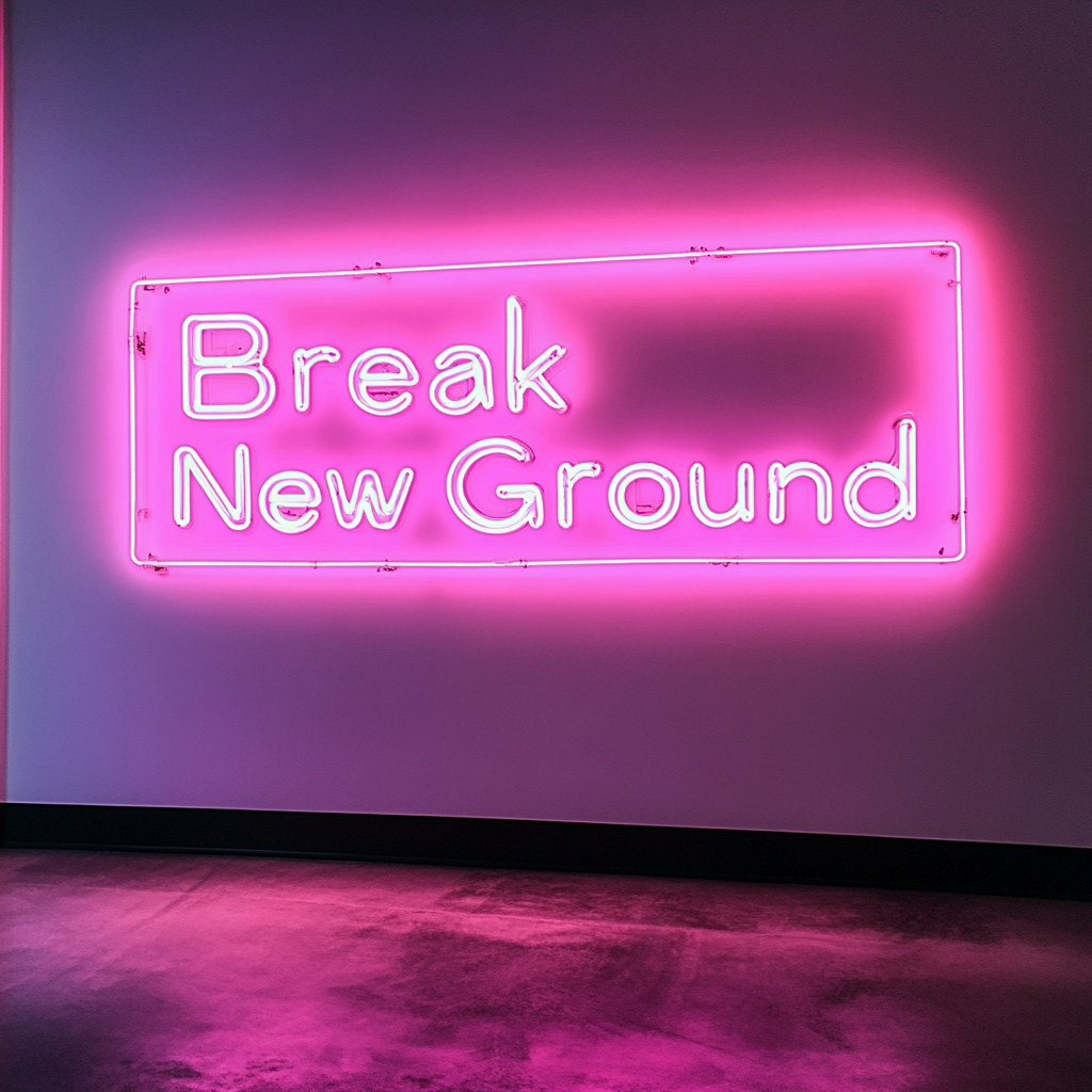 "Break New Ground" - Pink Neon Sign, 24 Inches
