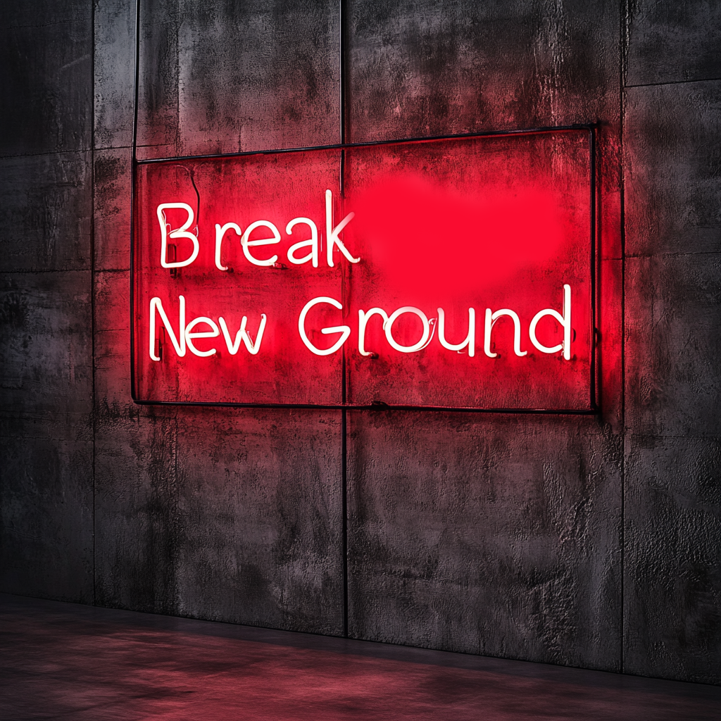 "Break New Ground" - Red Neon Sign, 24 Inches
