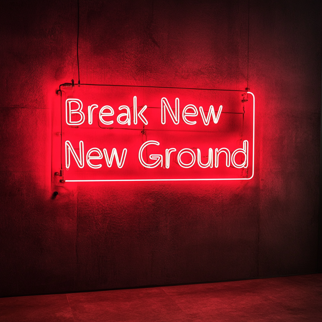 "Break New Ground" - Red Neon Sign, 24 Inches