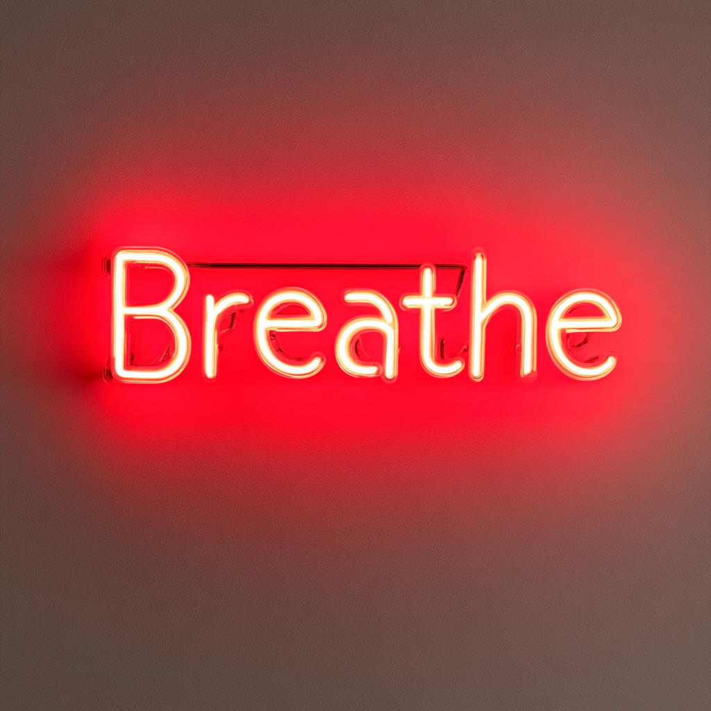 Breathe - Red Neon Sign, 24 Inches