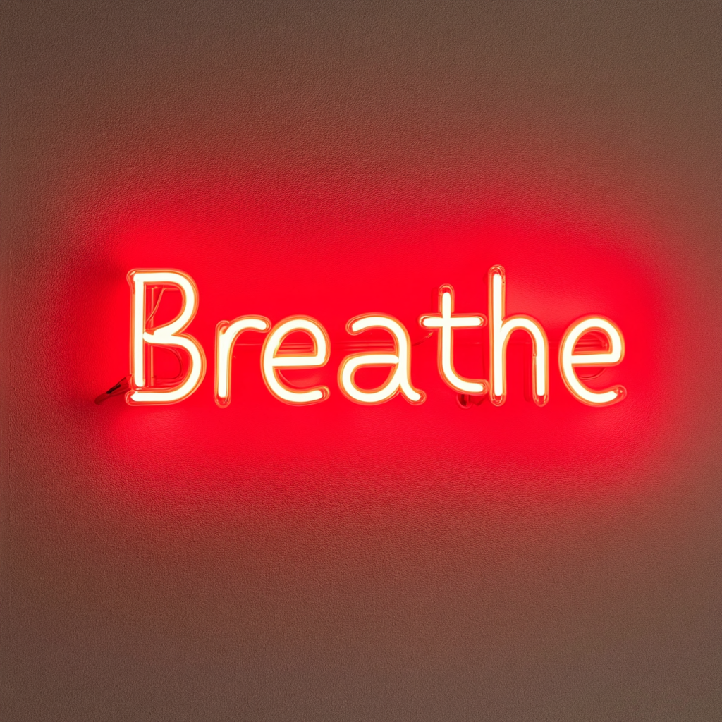 Breathe - Red Neon Sign, 18 Inches