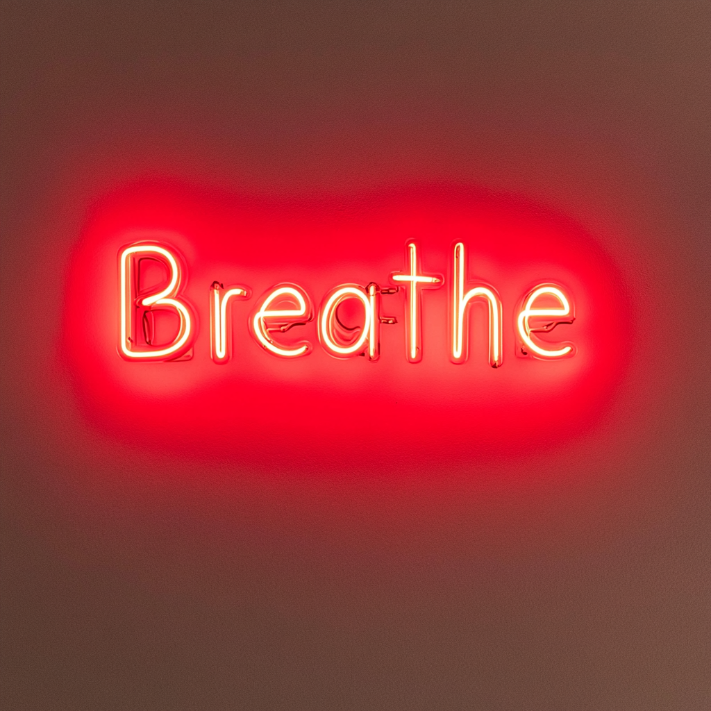 Breathe - Red Neon Sign, 18 Inches
