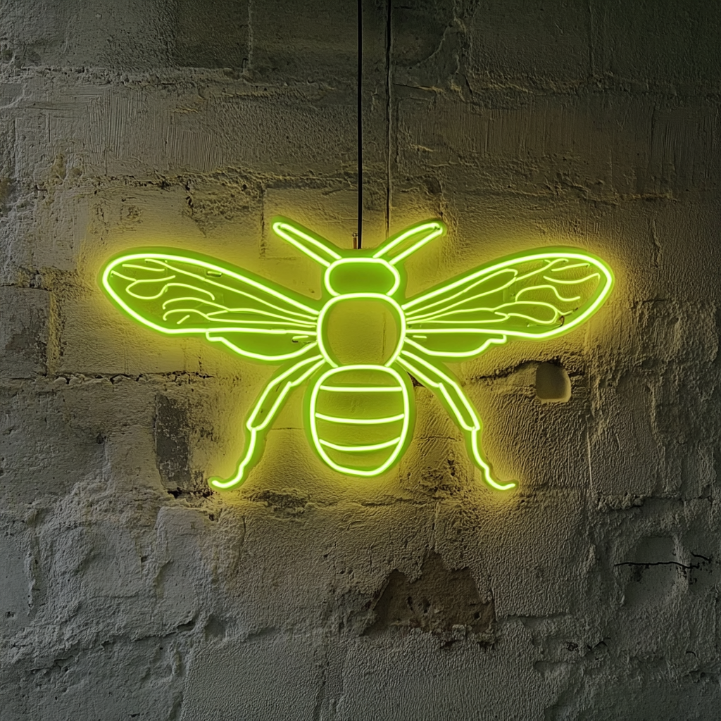 Bumblebee - Green Neon Sign, 18 Inches