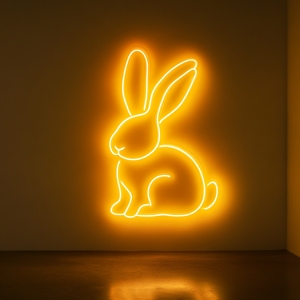 Bunny - Yellow Neon Sign, 18 Inches
