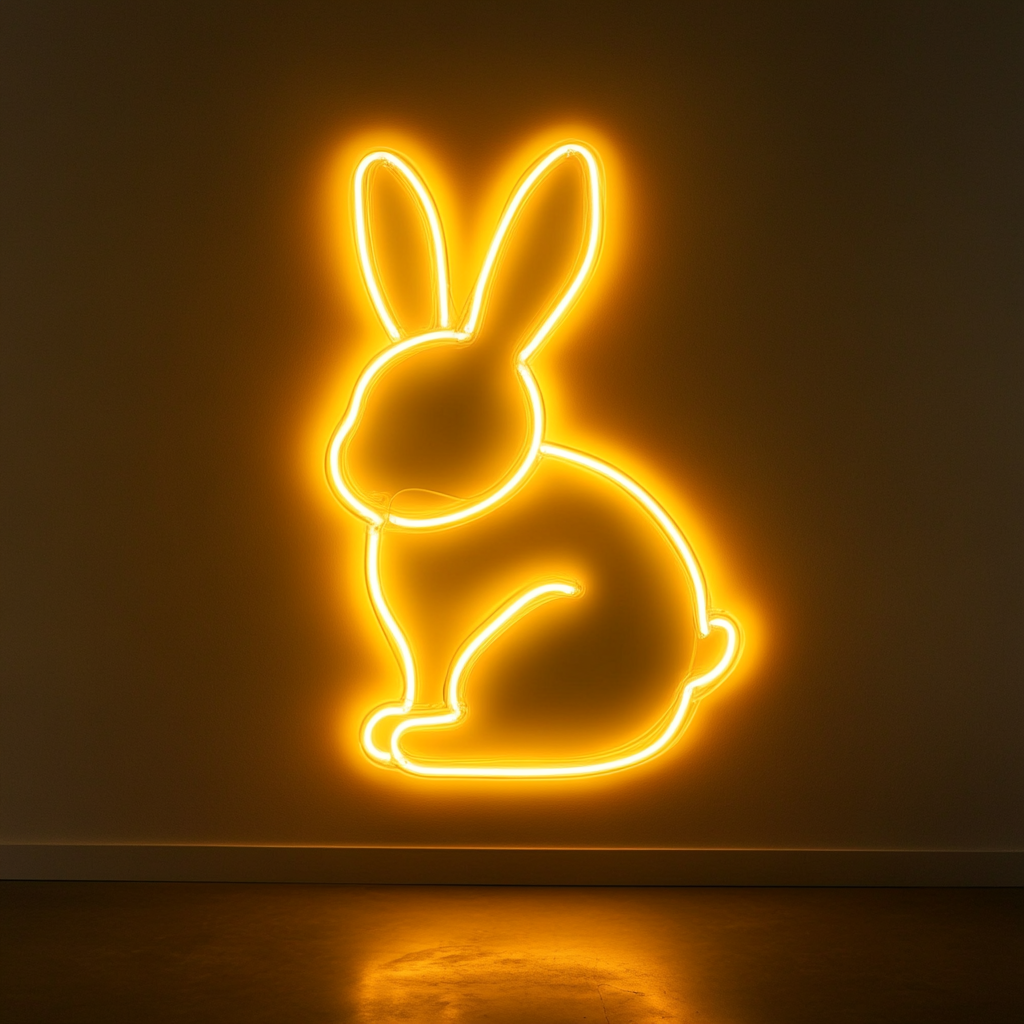 Bunny - Yellow Neon Sign, 18 Inches