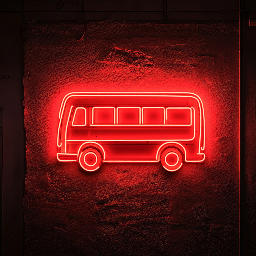 Bus - Red Neon Sign, 18 Inches