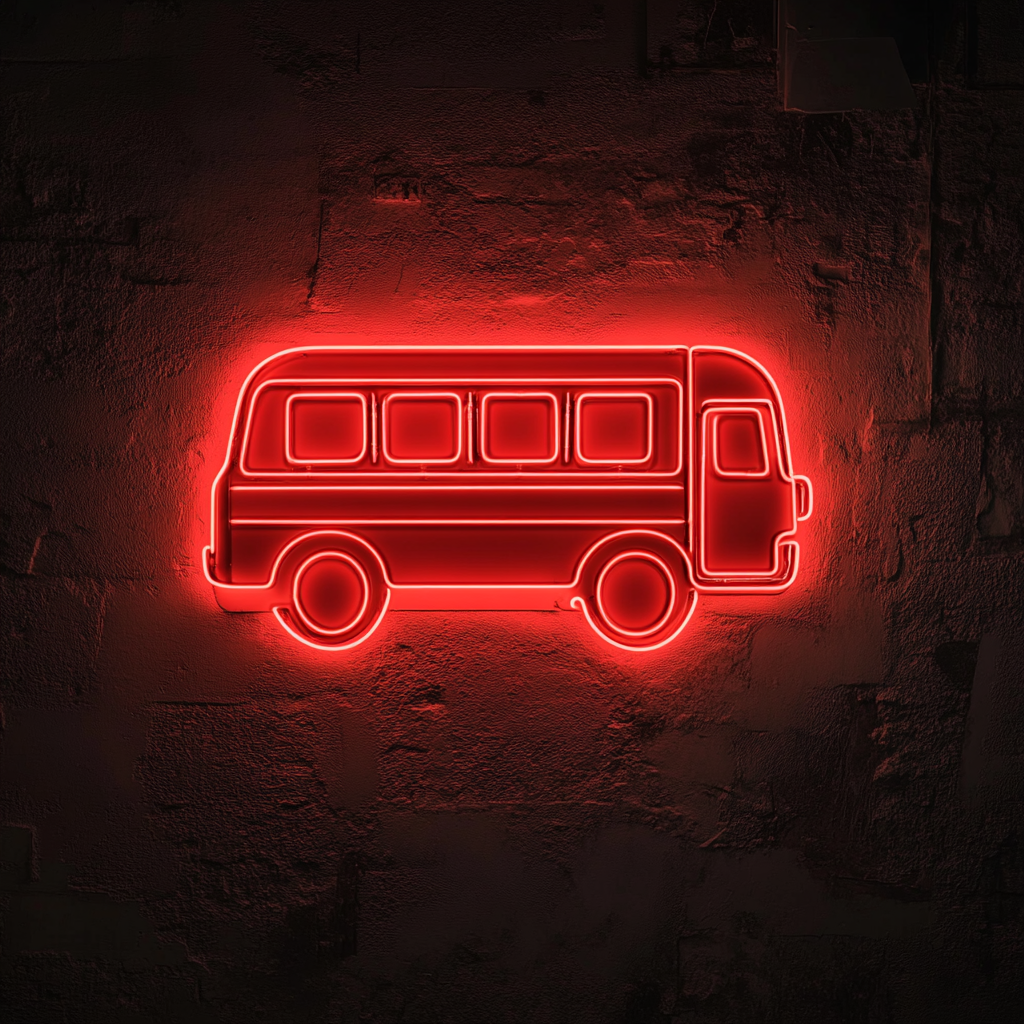 Bus - Red Neon Sign, 18 Inches