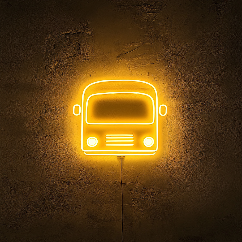 Bus - Yellow Neon Sign, 18 Inches