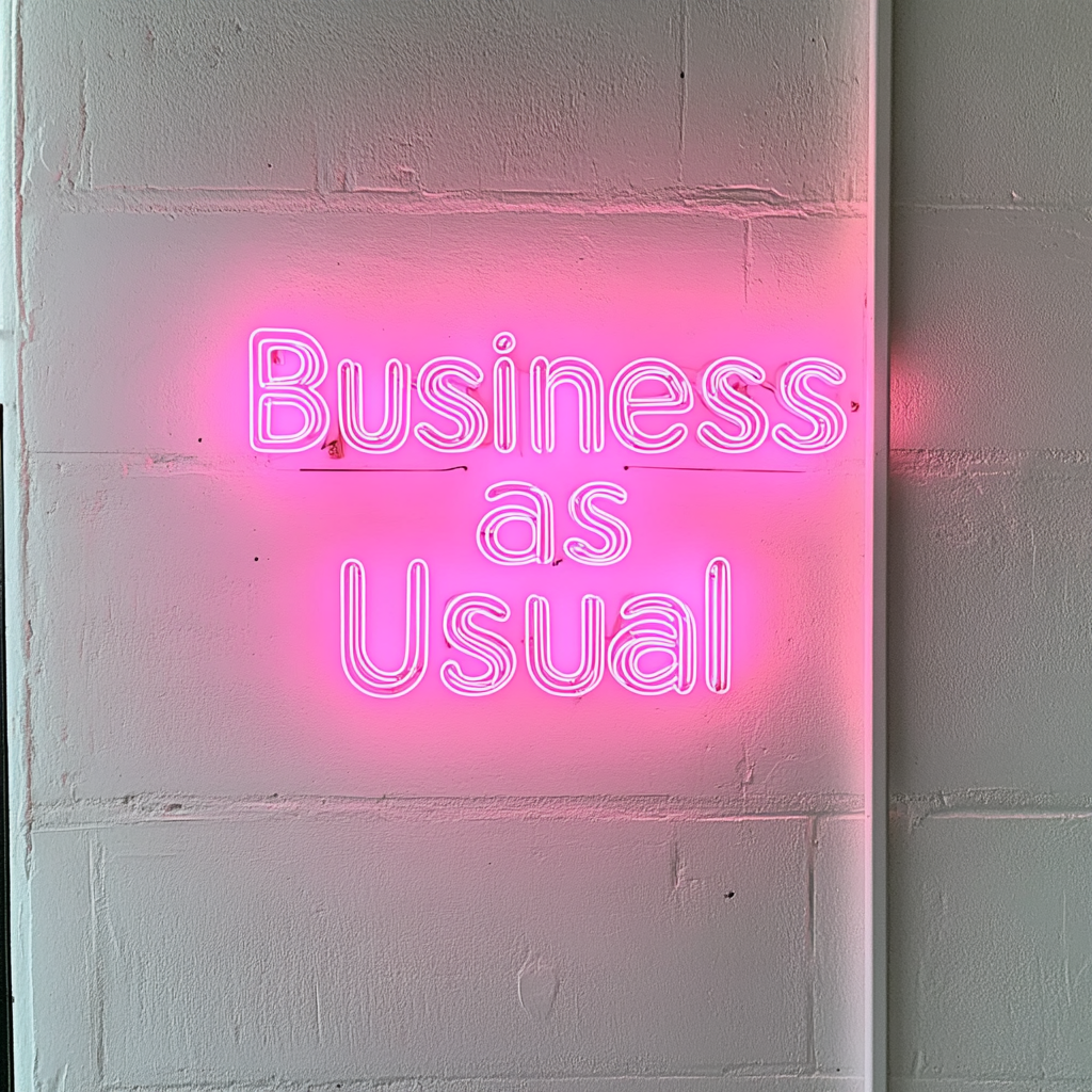 "Business as Usual" - Pink Neon Sign, 24 Inches