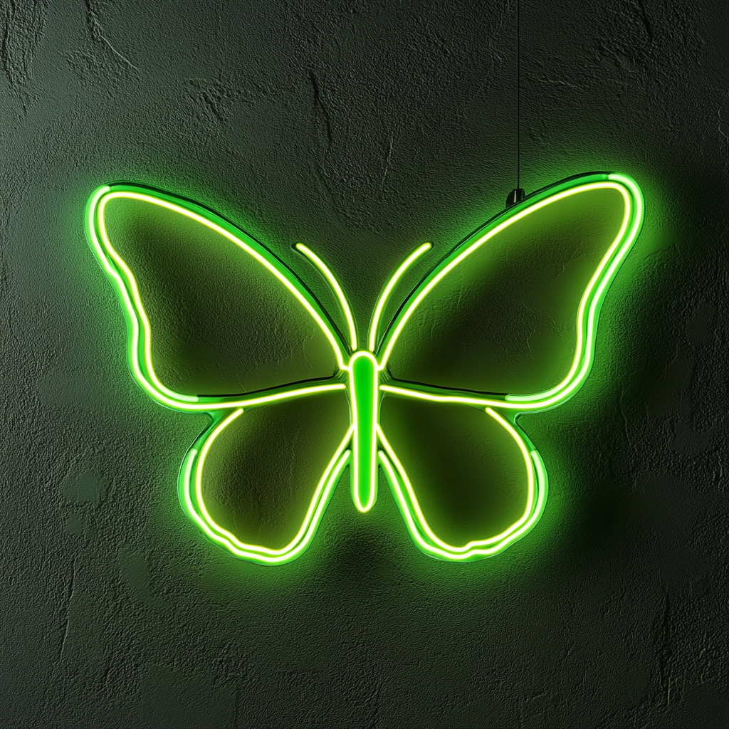 Butterfly - Green Neon Sign, 24 Inches
