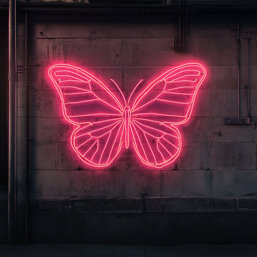 Butterfly - Pink Neon Sign, 24 Inches