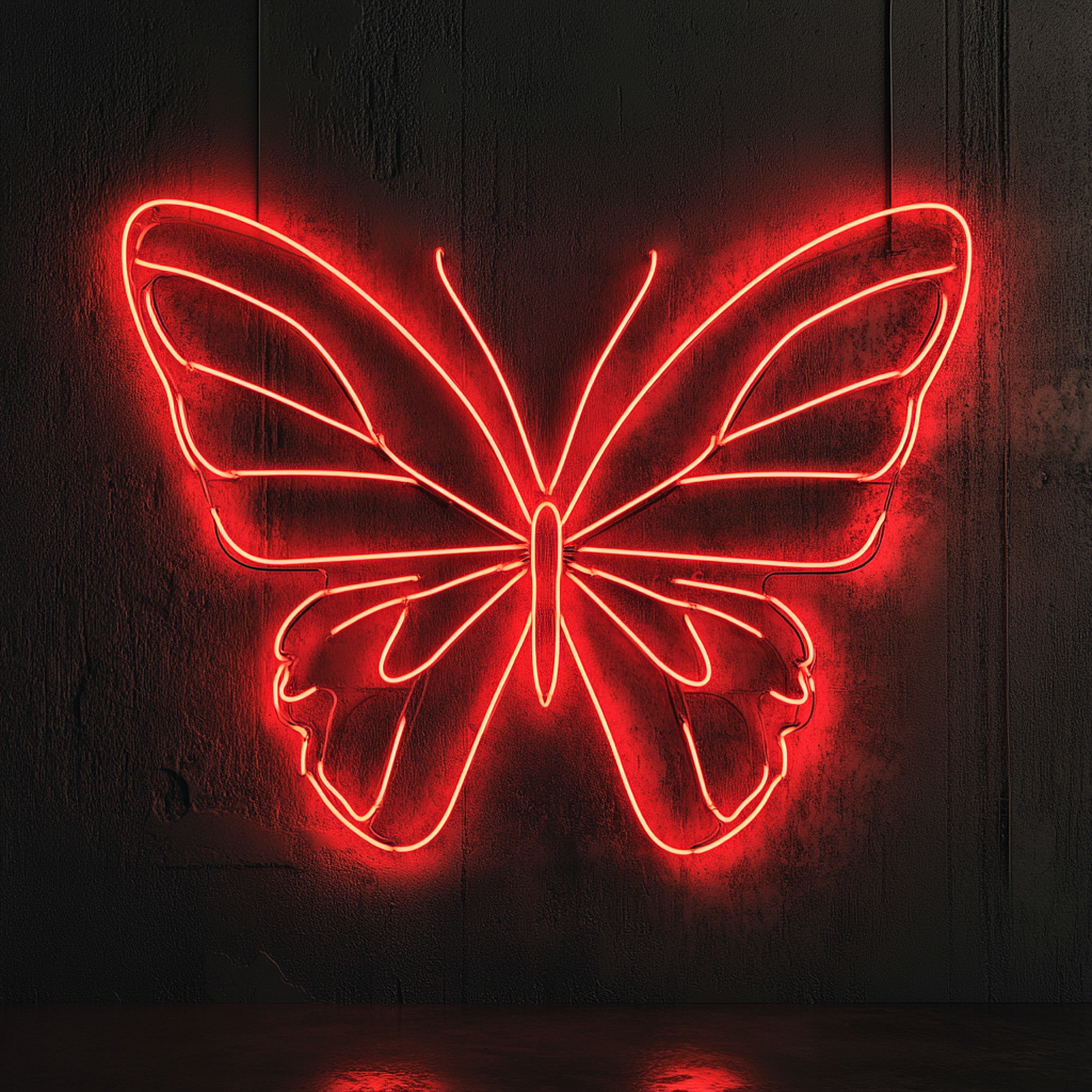 Butterfly Wings - Red Neon Sign, 18 Inches