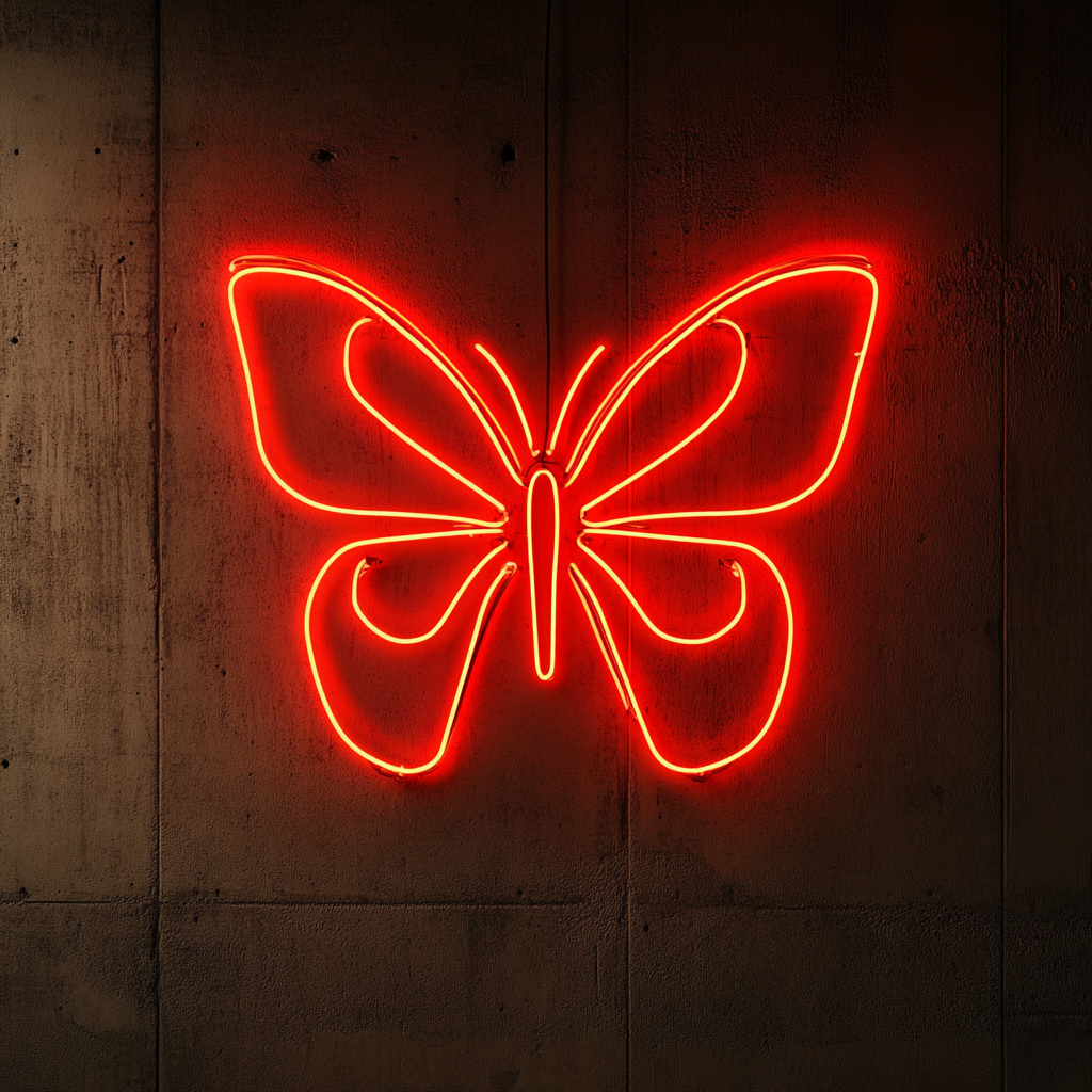 Butterfly Wings - Red Neon Sign, 18 Inches