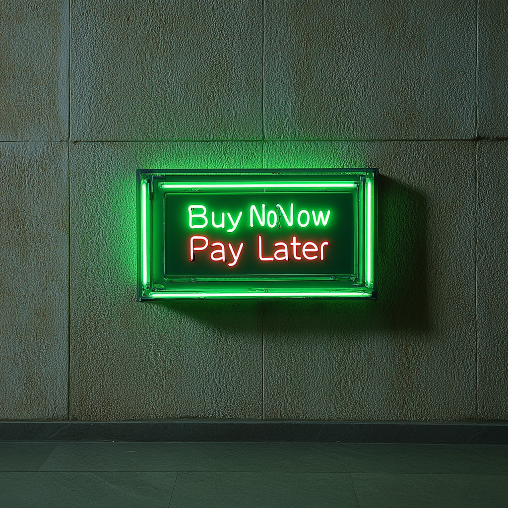 "Buy Now Pay Later" - Green Neon Sign, 24 Inches
