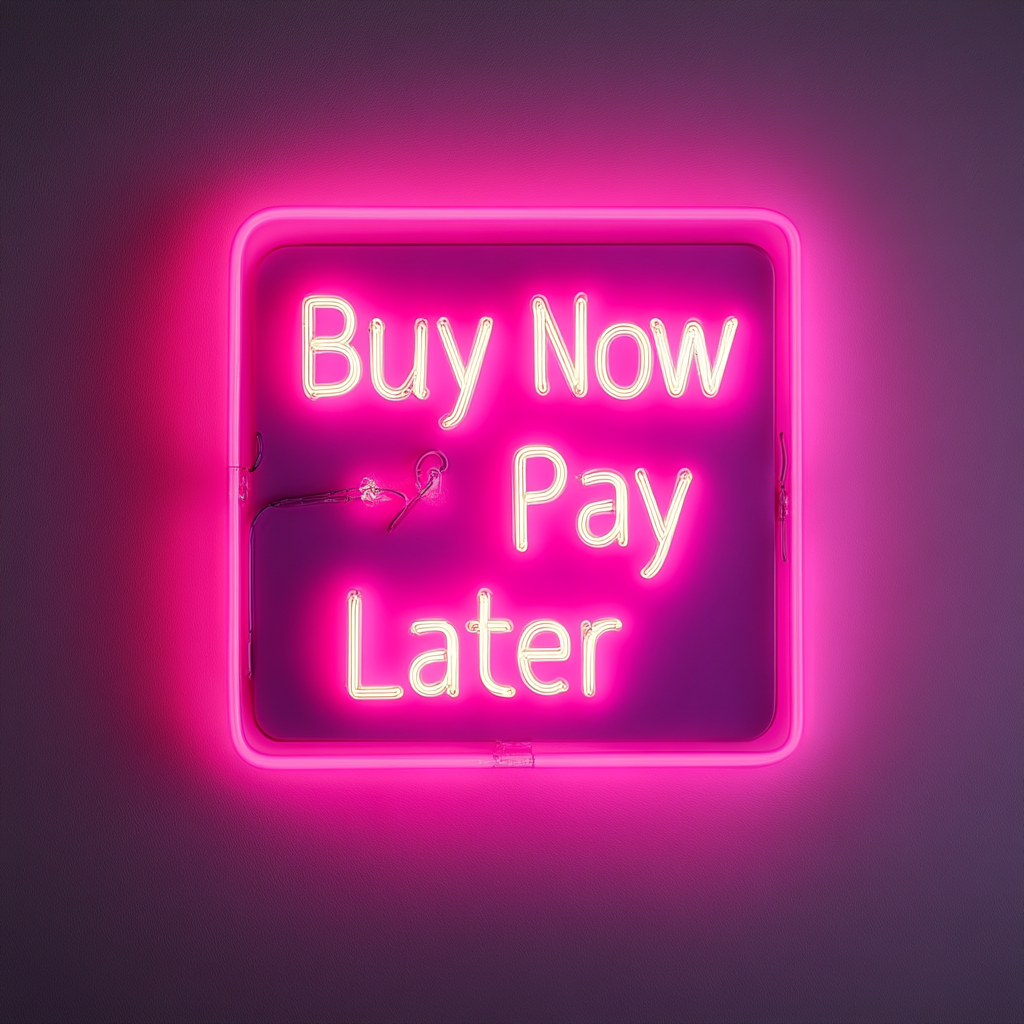 "Buy Now Pay Later" - Pink Neon Sign, 24 Inches