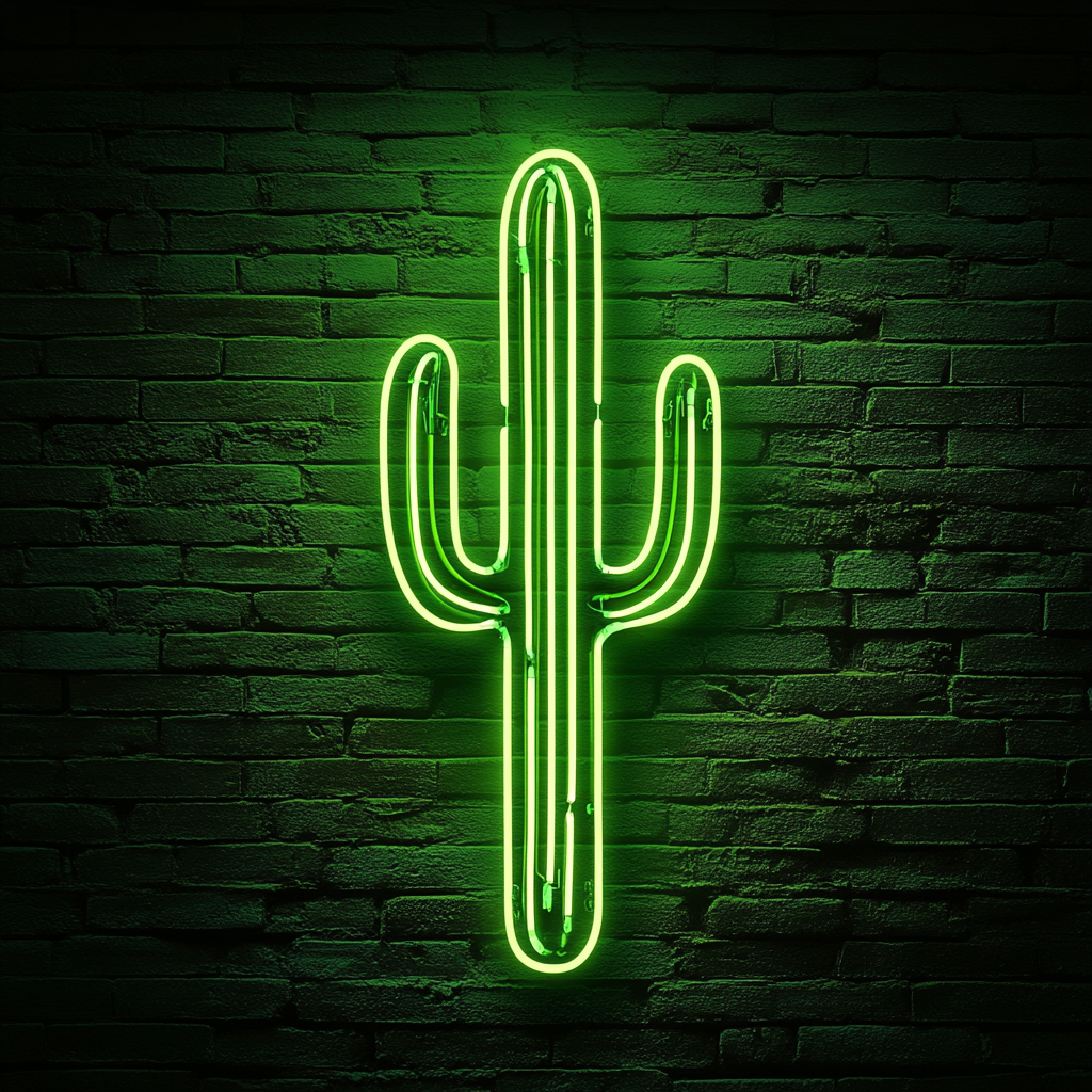 Cactus - Green Neon Sign, 18 Inches