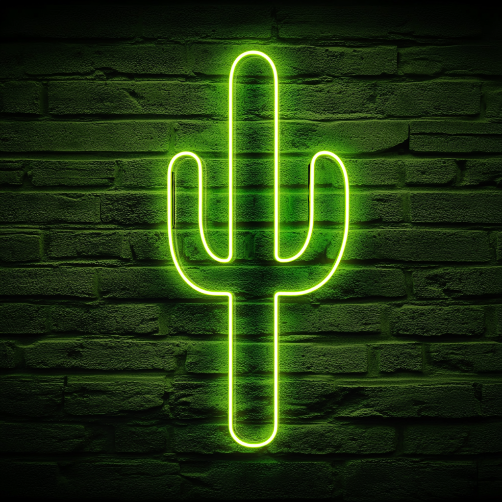 Cactus - Green Neon Sign, 18 Inches