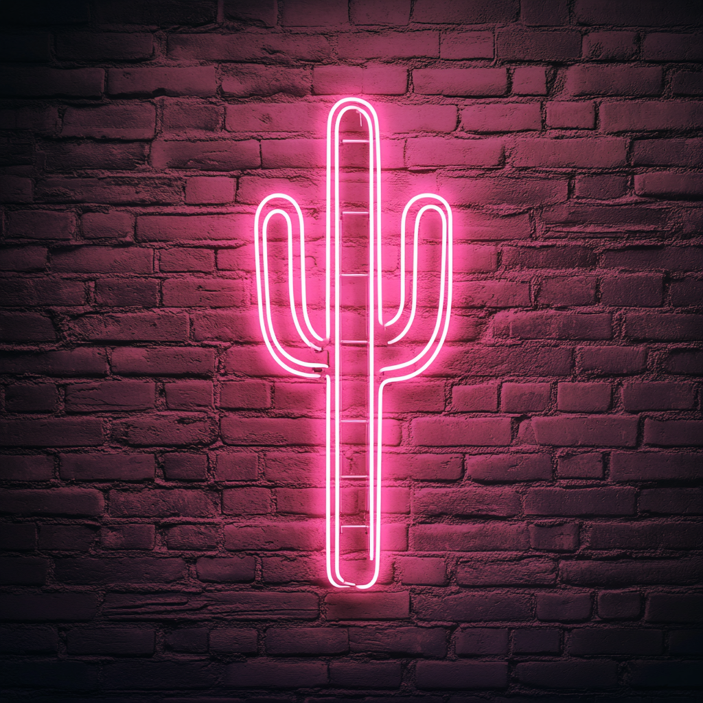 Cactus - Pink Neon Sign, 18 Inches