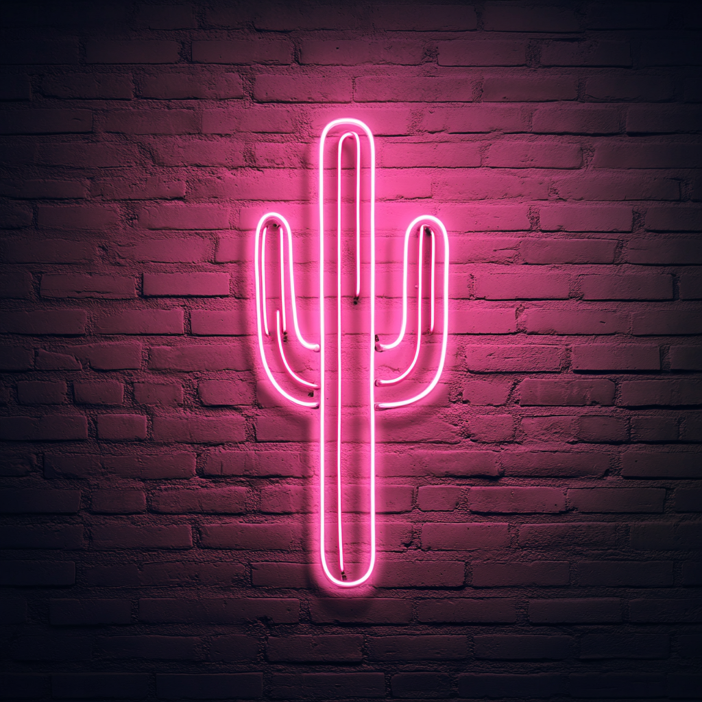 Cactus - Pink Neon Sign, 18 Inches
