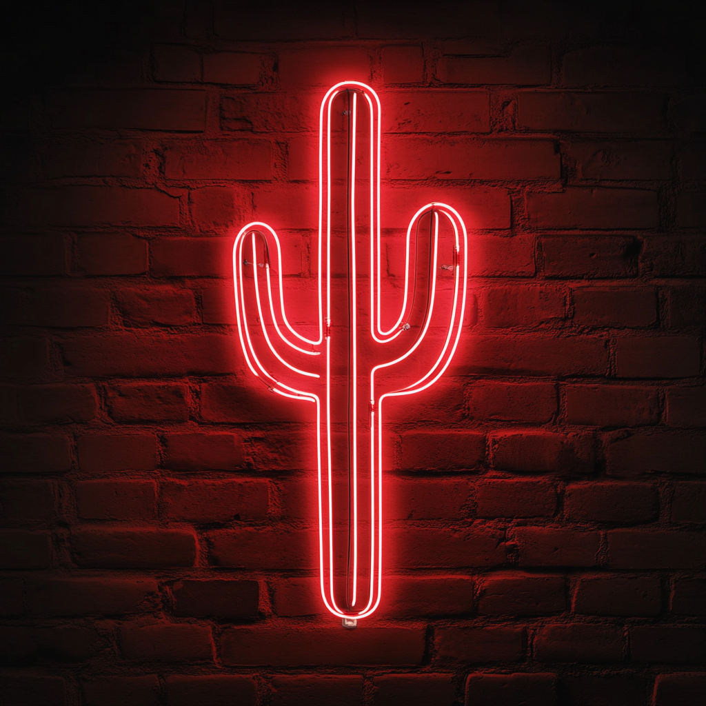 Cactus - Red Neon Sign, 18 Inches