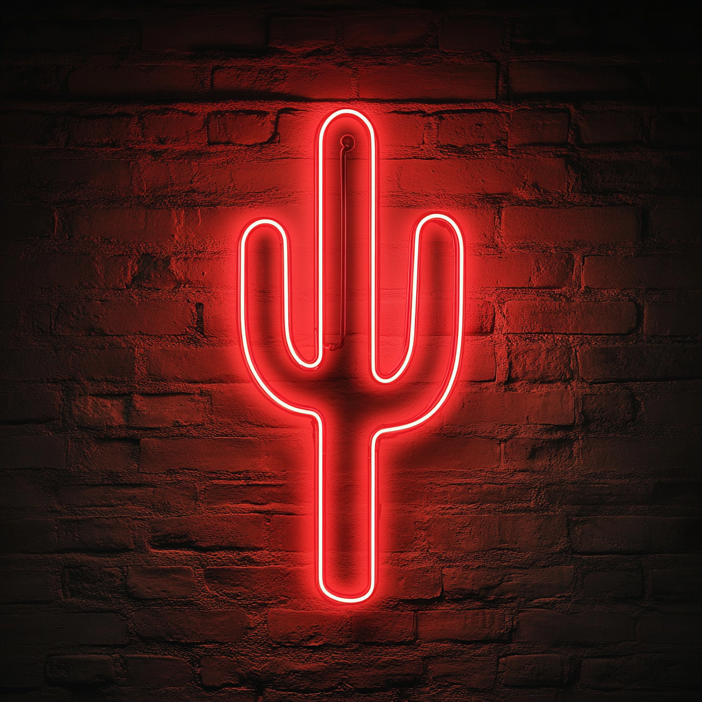 Cactus - Red Neon Sign, 18 Inches