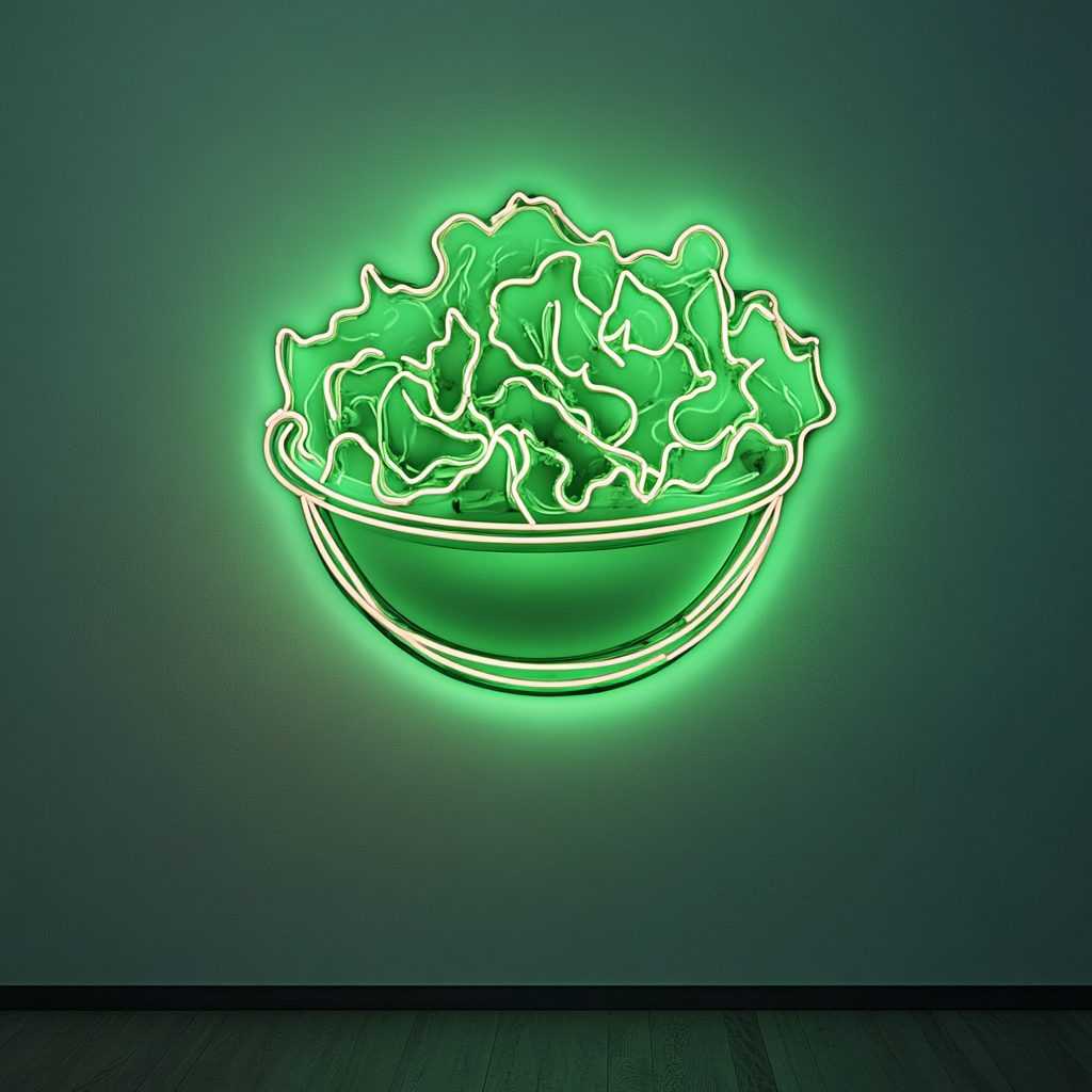 Caesar Salad - Green Neon Sign, 18 Inches