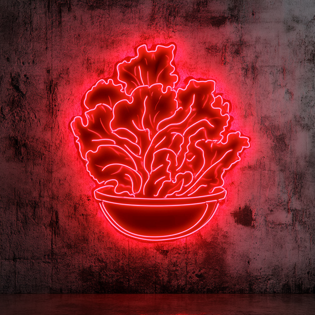 Caesar Salad - Red Neon Sign, 18 Inches