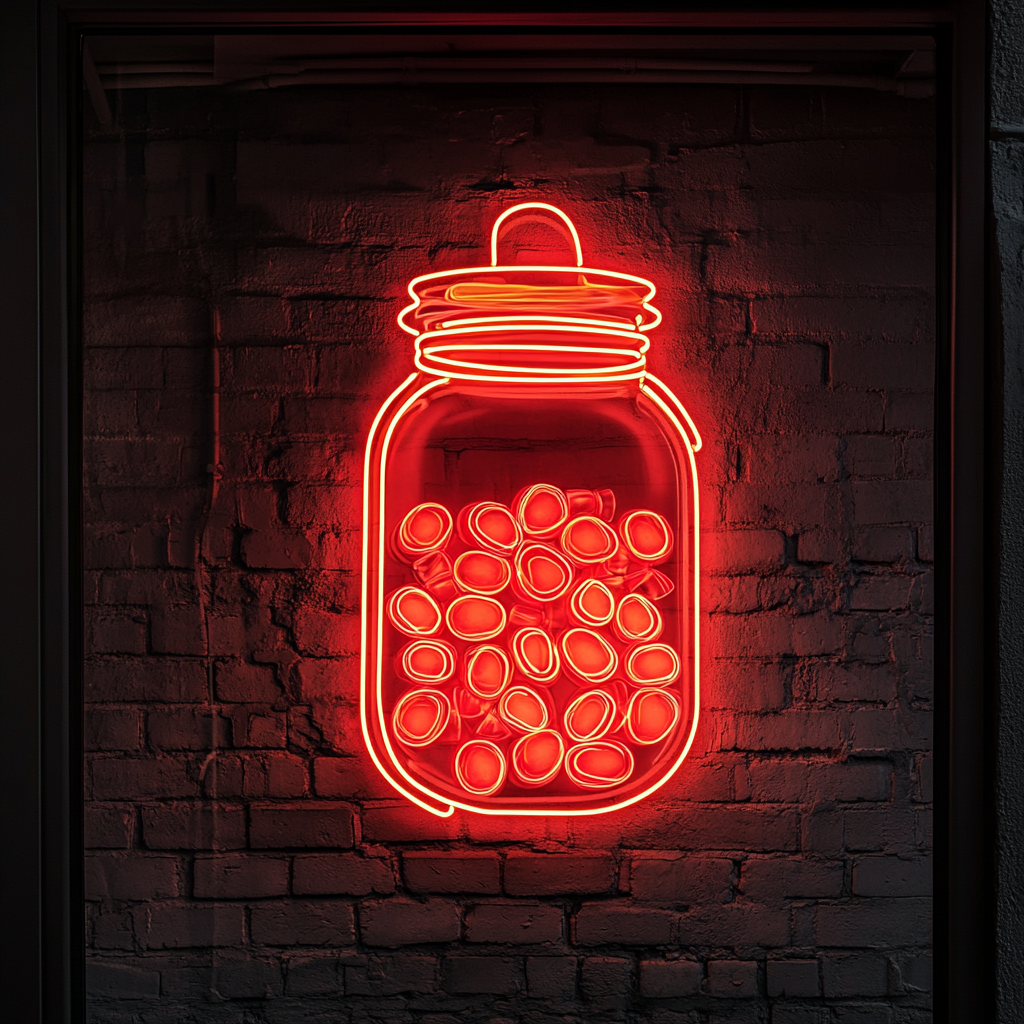 Candy Jar - Red Neon Sign, 18 Inches