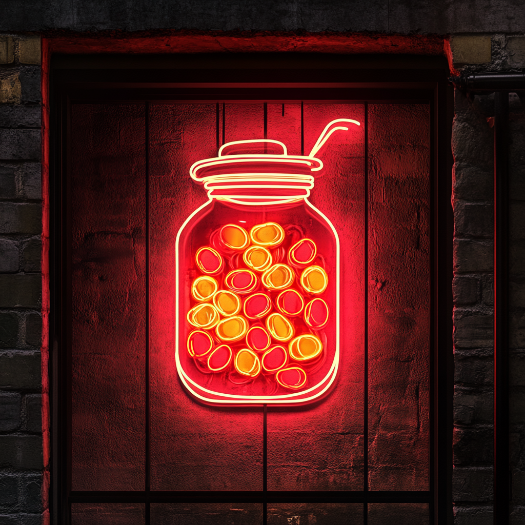 Candy Jar - Red Neon Sign, 18 Inches