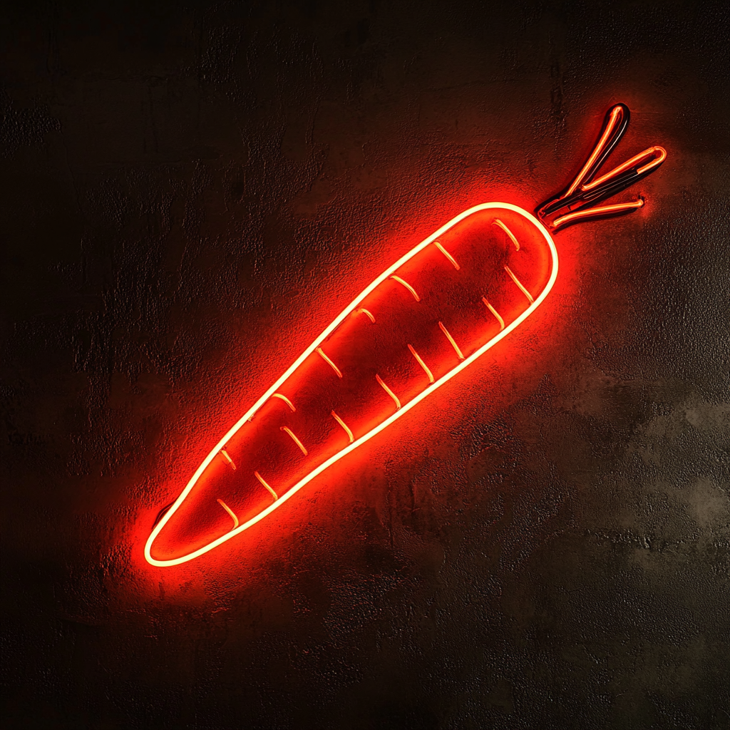 Carrot - Red Neon Sign, 24 Inches