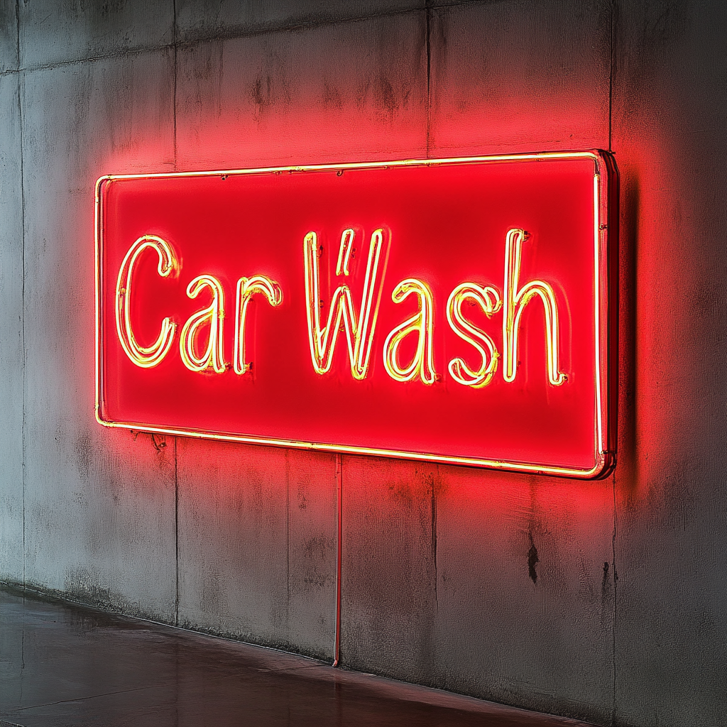 Carwash - Red Neon Sign, 18 Inches